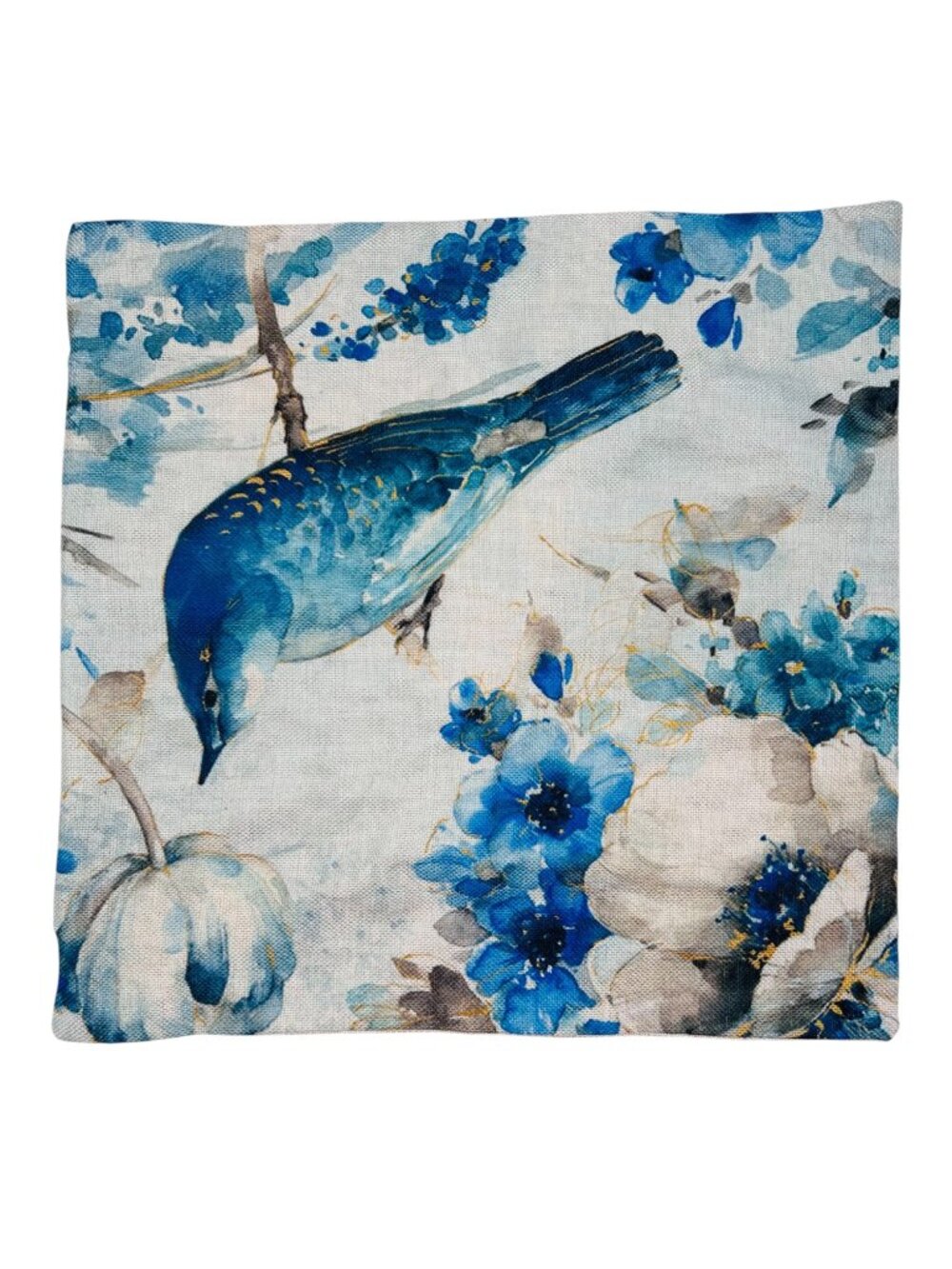 Pillow Sham Bird Neutral Coastal Floral Nature
